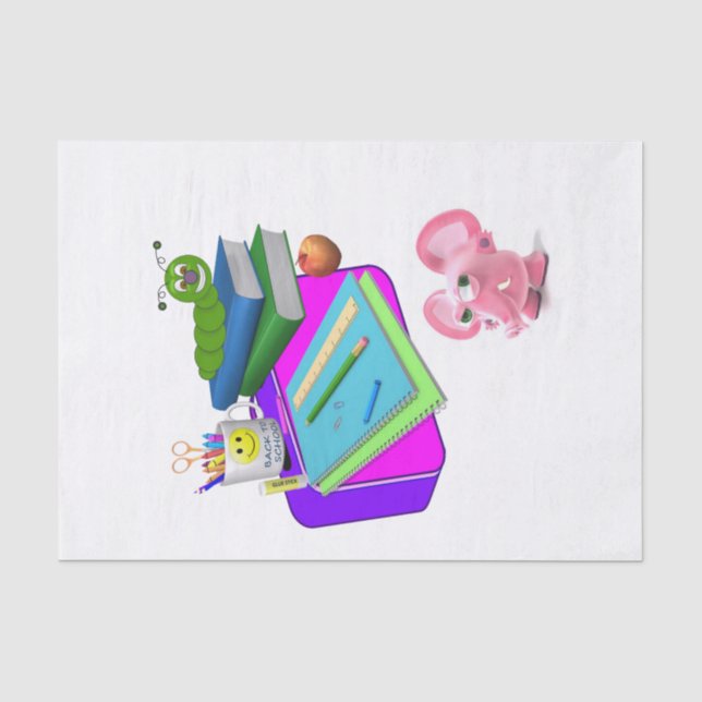 Gewebepapier zurück in die Schule rosa Pink Seidenpapier (Vorderseite)