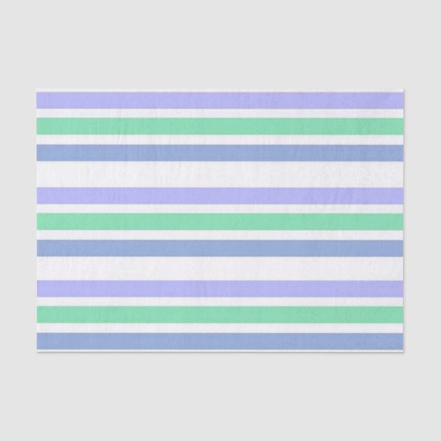 Gewebpapier Streifen blau grün Seidenpapier (Vorderseite)