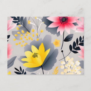 gewebte Blüte in Gelb und Rosa Postkarte