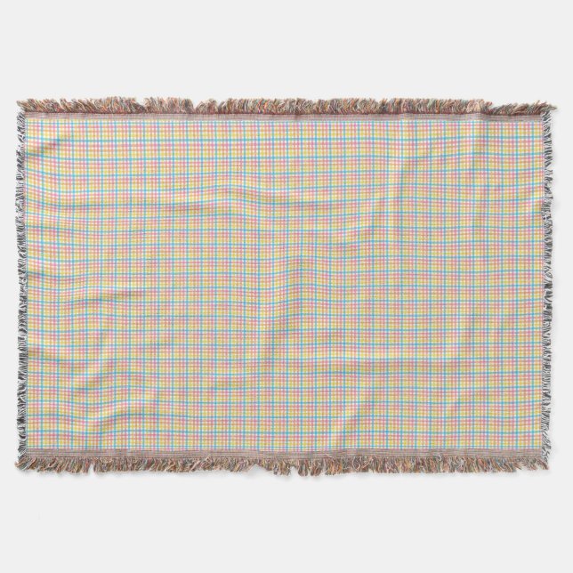 Gewebte Decke mit einem farbenfrohen Karomuster (Vorderseite)