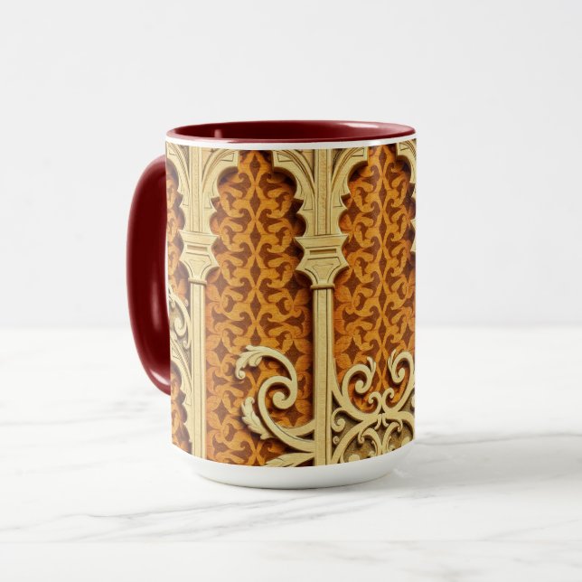 Gewebte islamische Texturen | Kinematischer Erdtön Tasse (Vorderseite Links)
