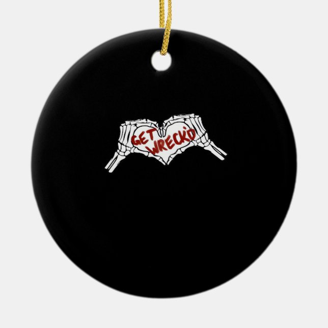 Gewebte Skelettfaust Keramik Ornament (Vorne)