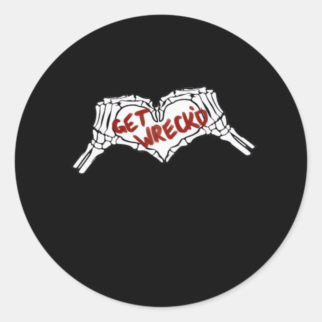 Gewebte Skelettfaust Runder Aufkleber (Vorderseite)