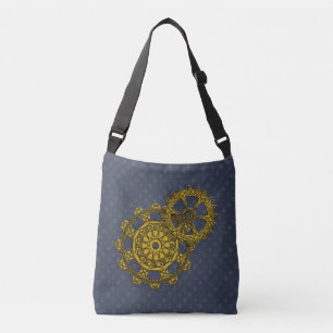 Gewebte Uhrwerk-All-Over-Print-Tasche Tragetaschen Mit Langen Trägern