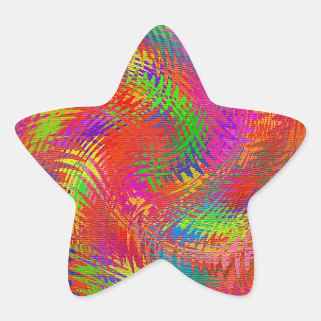 Gewebter Regenbogen Stern-Aufkleber (Vorderseite)