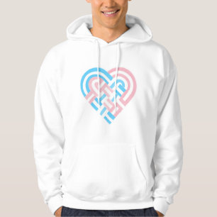 Gewebtes Herz Trans Transgender-Stolzflagge Pink B Hoodie