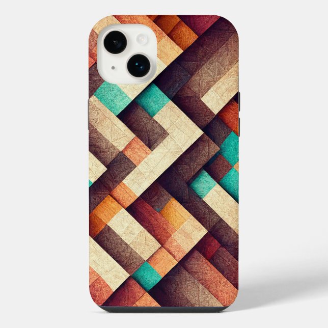 Gewebtes Holz abstrakt iPhone 14 Plus Hülle (Rückseite)