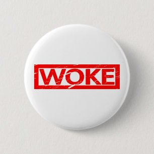 Geweckt Briefmarke Button