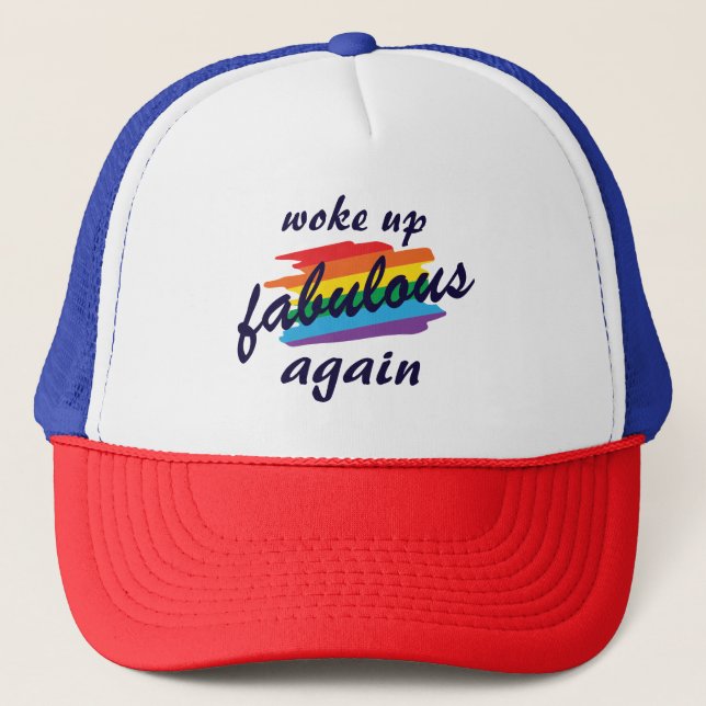Geweckt Fabulous wieder lustiger Gay Pride Truckerkappe (Vorderseite)