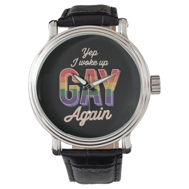 Geweckt Gay Pride Rainbow Que Gay CSD Party LGBT Armbanduhr (Vorderseite)