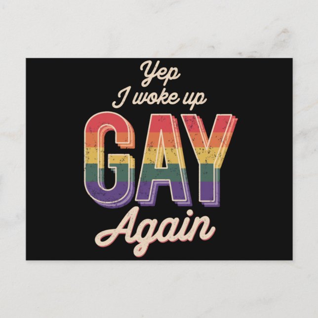 Geweckt Gay Pride Rainbow Que Gay CSD Party LGBT Postkarte (Vorderseite)