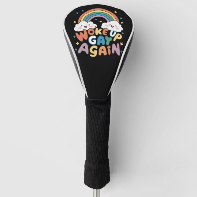 Geweckt Gay wieder LGBT Pride Monat Groovy Golf Headcover (Vorderseite)