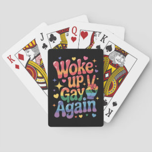 Geweckt Gay wieder lustig LGBTQ Pride Rainbow Spielkarten