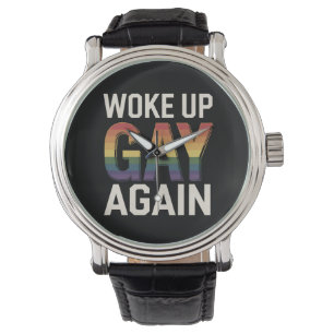 Geweckt Gay wieder lustig LGBTQ Prix Ally Rainbow Armbanduhr