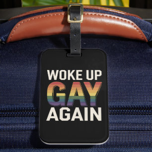Geweckt Gay wieder lustig LGBTQ Prix Ally Rainbow Gepäckanhänger