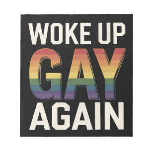 Geweckt Gay wieder lustig LGBTQ Prix Ally Rainbow Notizblock