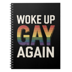 Geweckt Gay wieder lustig LGBTQ Prix Ally Rainbow Notizblock