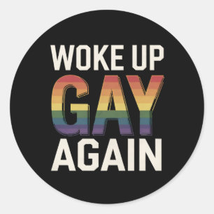 Geweckt Gay wieder lustig LGBTQ Prix Ally Rainbow Runder Aufkleber