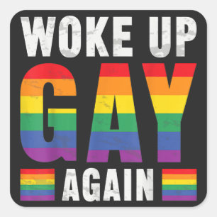 Geweckt Gay wieder Quadratischer Aufkleber