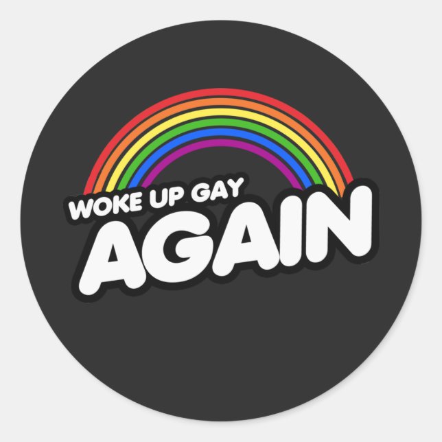 GEWECKT GAY WIEDER T - Shirt Runder Aufkleber (Vorderseite)