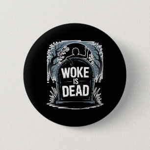 Geweckt ist Totes Halloween Graveyard Retro Horror Button