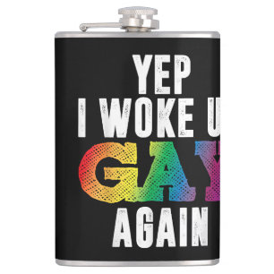 Geweckt Up Gay - Pride Rainbow Que Gay CSD Party L Flachmann
