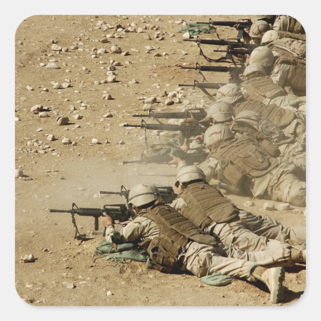 Gewehr der US-Marine M-4 und M-16A2 Quadratischer Aufkleber (Vorderseite)