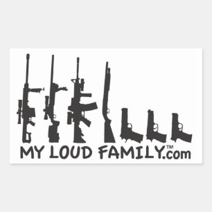 Gewehr-Familie - meine lauten Rechteckiger Aufkleber