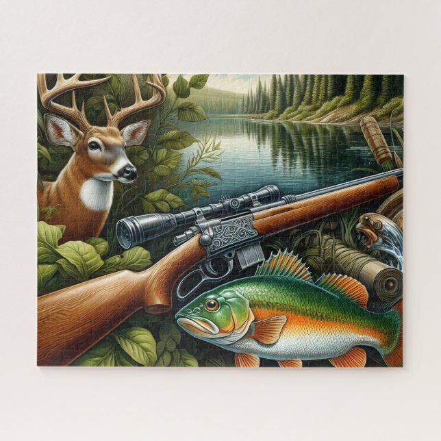 Gewehr Jagd Angeln See (Horizontal)