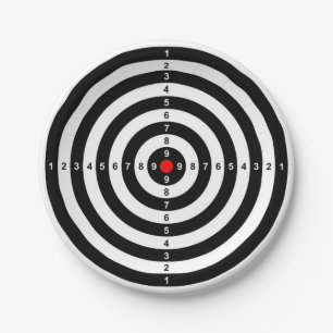 Gewehr-Schießstand-Stieraugen-Zielsymbol Pappteller