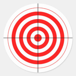 Gewehr-Schießstand-Stieraugen-Zielsymbol Runder Aufkleber