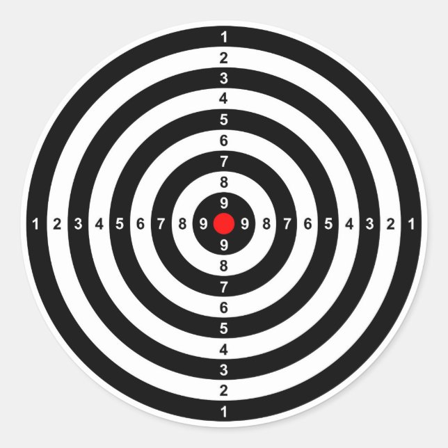 Gewehr-Schießstand-Stieraugen-Zielsymbol Runder Aufkleber (Vorderseite)