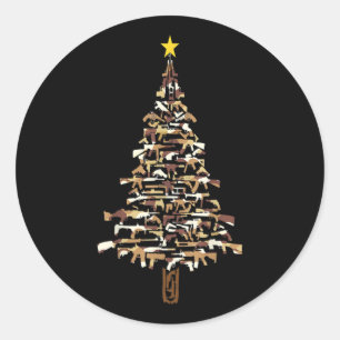 Gewehre, die zu einem Weihnachtsbaum werden Phanta Runder Aufkleber