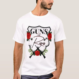 Gewehre oder Rose Geschlecht zeigen Baby Shower T  T-Shirt