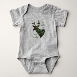 Gewehre, Racks und Hirschspuren Camouflage Jagen Baby Strampler