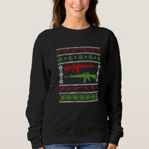 Gewehre Ugly Christmas Sweater Military Gun Richti Sweatshirt