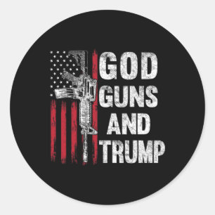 Gewehre und Trump 2. Änderungsflagge Ar15 American Runder Aufkleber