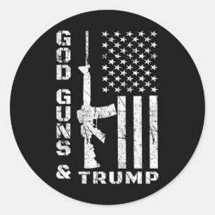 Gewehre und Trump 2. Änderungsflagge Ar15 (zurück) Runder Aufkleber
