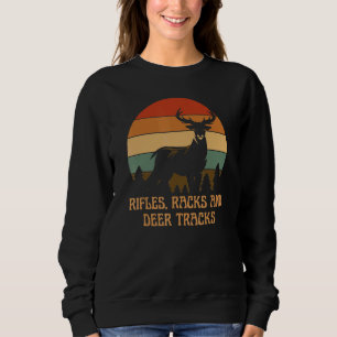Gewehrständer und Hirschspuren Herren Jagd Sweatshirt