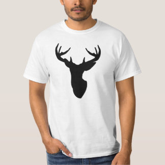 Geweih-Hirsch-T-Shirt Rotwild-Kopf-T-Shirt T-Shirt