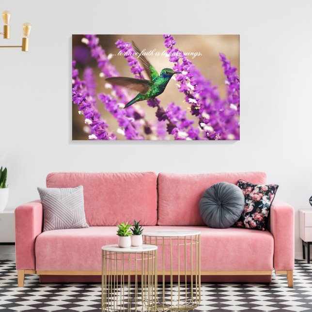 Geweihe des Glaubens Sparkling Violet Ohren Hummin Leinwanddruck (Insitu (Wohnzimmer))