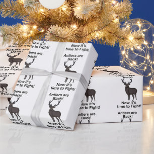 Geweihe sind zurück, es ist Zeit zu kämpfen Hirsch Geschenkpapier