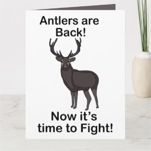 Geweihe sind zurück, es ist Zeit zu kämpfen Hirsch Karte