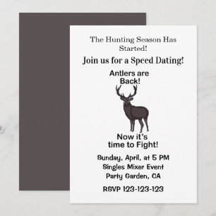 Geweihe sind zurück Hirsch Zitat Jagd Speed-Dating Einladung