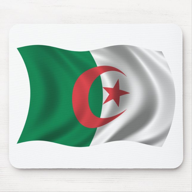 Gewellte Algerien-Flagge Mousepad (Vorne)