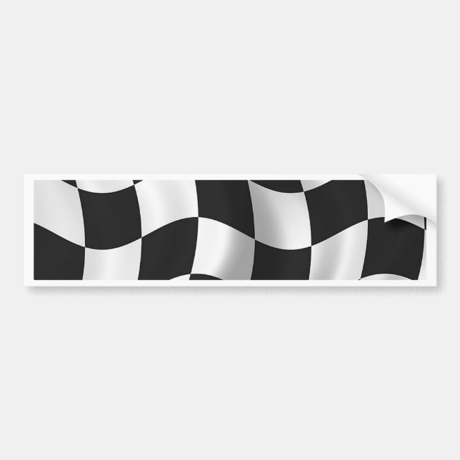 Gewellte karierte Flagge Autoaufkleber (Vorne)