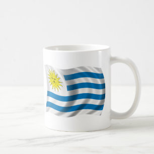 Gewellte Uruguay-Flagge Kaffeetasse