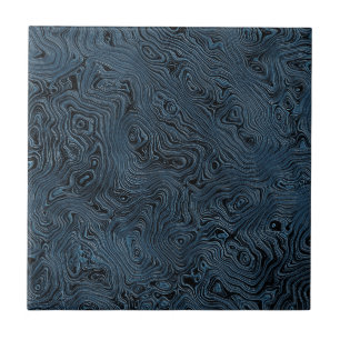 Gewellter Faux-Seiden-Moira in reichhaltigem Blaug Fliese