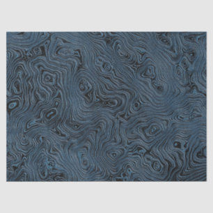 Gewellter Faux-Seiden-Moira in reichhaltigem Blaug Seidenpapier
