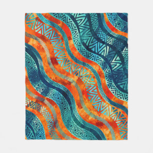 Gewelltes Stammes- ethnisches Boho Muster Fleecedecke